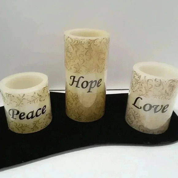 Hope Love Peace Battery operated candles - Picture 2 of 2